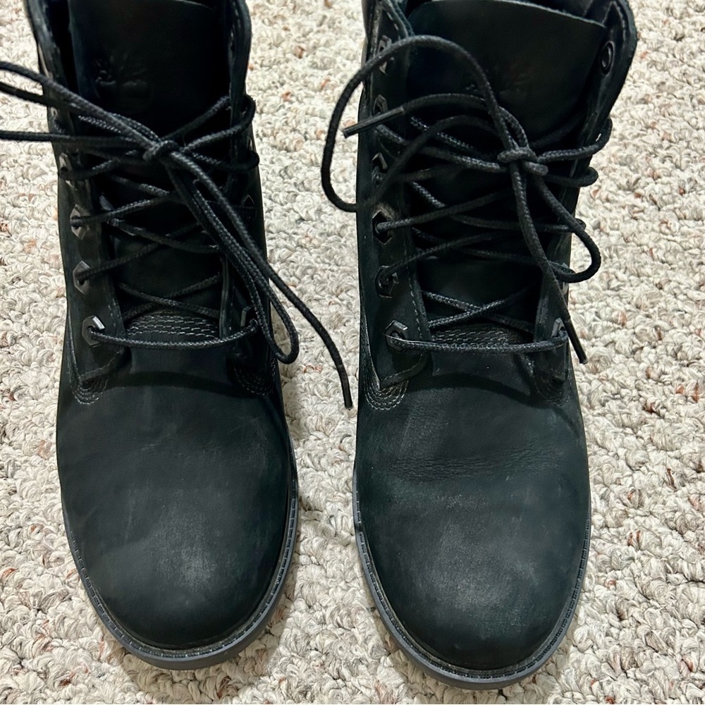 Timberland Linden Woods 6in Lace Up Waterproof Black Boots SIZE 7 - Picture 4 of 10